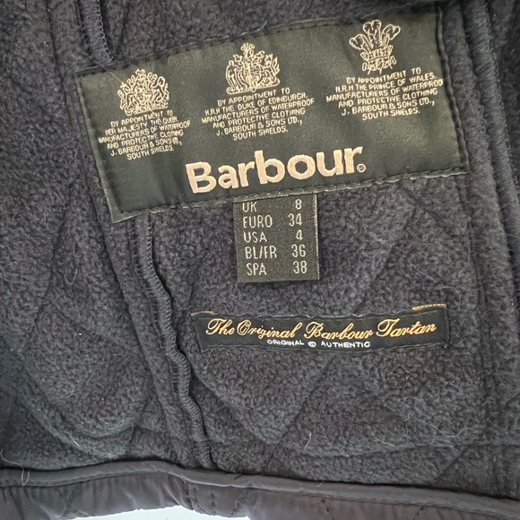 BNWOT Barbour quilted jacket size 8. Navy. - Picture 2 of 5